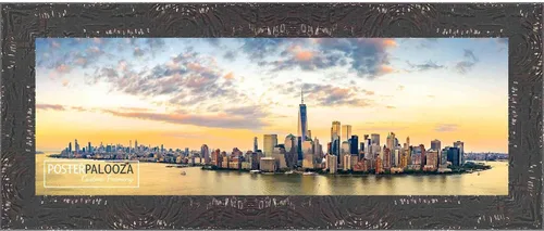 Miniatura 4 de Poster Palooza Marco de fotos de madera negra Shabby Chic/Farmhouse de 8 x 24 pulgadas, acrílico UV, respaldo de tablero de espuma y accesorios