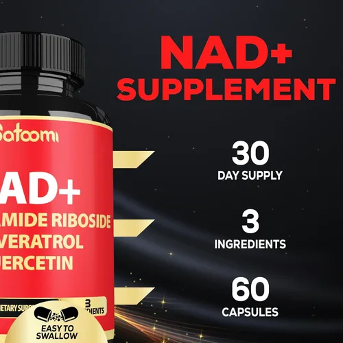 Miniatura 3 de Satoomi Suplemento NAD con nicotinamida ribósido NR, resveratrol, quercetina - 60 unidades - 30 días