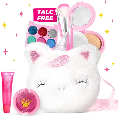 ULOVEME Kit de Maquillaje Real para Niñas - Maquillaje Real, No Tóxico, Lavable, Juguete - Regalo de Juguetes Umicorn para Niñas de 3 4 5 6 7 8 9 10