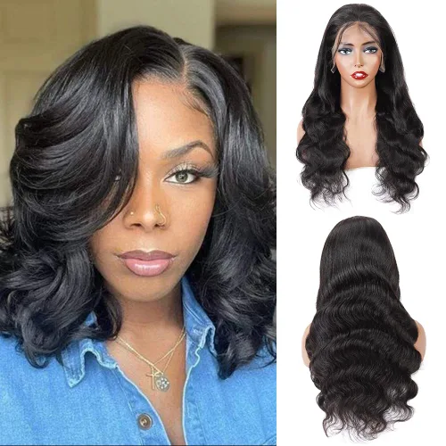 Miniatura 15 de Cabello humano ondulado con cierre frontal de encaje HD 4 x 4, cierre de encaje con cabello de bebé, cabello humano 100% virgen brasileño