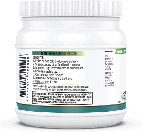 Miniatura 7 de Kappa Nutrition Monohidrato de creatina en polvo, fórmula de aminoácidos puros, apoya la fuerza muscular, la energía celular y el enfoque mental*