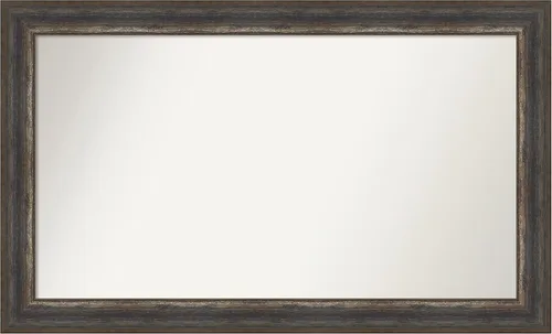 Miniatura 308 de Amanti Art Espejo de baño marrón para sobre el fregadero, 25 x 25 pulgadas, hecho a medida, espejo de tocador cuadrado marrón medio, marco de madera