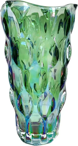 Miniatura 11 de Florero de cristal ámbar grueso de 9.5 pulgadas de alto para decoración del hogar, comedor, mesa de boda, oficina, vacaciones, fiesta, centro de mesa