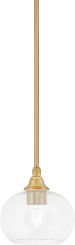 Miniatura 161 de Toltec Lighting Tallo Colgado Mini colgante, acabado de cobre negro, 3.5" cuadrado humo burbuja vidrio