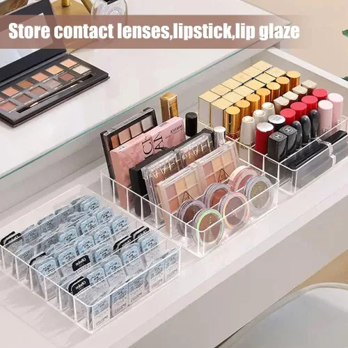 Miniatura 2 de TWUTGAYW Organizador de paleta de sombras de ojos, organizadores de maquillaje acrílico transparente y soporte de almacenamiento, organizador
