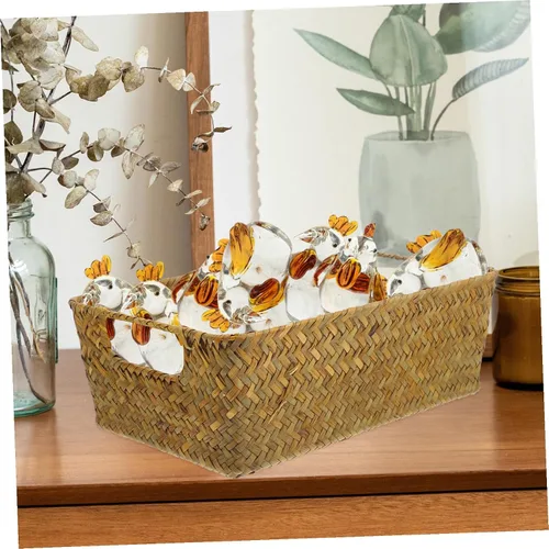 Miniatura 7 de DECHOUS Cestas de almacenamiento de mimbre con tapas, cestas tejidas, cestas de mimbre con asas, pequeñas cestas de ratán para almacenamiento