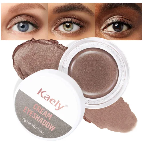 Miniatura 19 de evpct Paleta de maquillaje en pote de sombra de ojos en crema única para mujeres mayores, sombra de ojos de champán con shimmer, glitter metálico