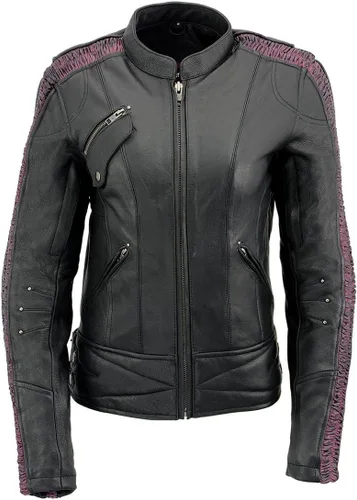 Miniatura 11 de Milwaukee Leather MLL2570 Chaqueta de Cuero para Motocicleta Negra 'Phoenix Embroidered' para Mujer Negro