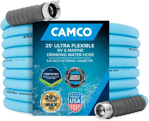 Miniatura 9 de Camco EvoFlex2 - Manguera de agua potable de 25 pies, manguera de agua potable para caravana reforzada con tela y ultraligera, no contiene plomo