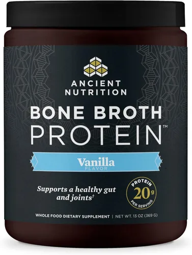 Miniatura 17 de Ancient Nutrition Proteína en polvo hecha de verdadero caldo de huesos, sabor chocolate, 20 g de proteína por porción, envase de 20 porciones