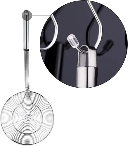 Miniatura 4 de Colador Espumadera de Araña, Swify Cuchara Coladora Asiática de Acero Inoxidable con Mango para Freidora Profunda de Cocina, Pasta, Espaguetis