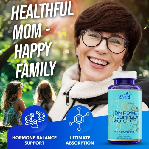 Miniatura 7 de Complejo potente DIM 4 en 1 de 300 mg – Equilibrio de estrógeno y metabolismo, energía y menopausia Suplemento de apoyo con bioperina (x4), calcio