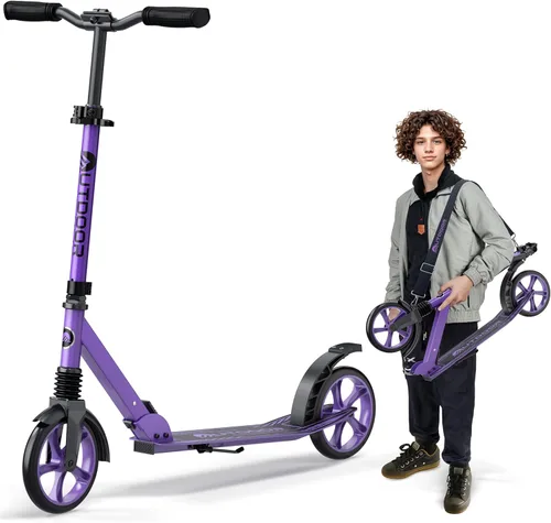 Miniatura 11 de Outdoor Cruiser Patinete para edades de 6+, para niños, adolescentes y adultos, carga máxima 250 LBS, plegable, ruedas grandes de 8 pulgadas, doble