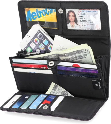 Miniatura 2 de Mundi - Cartera File Master con bloqueo RFID para mujer con bolsillo para cambio