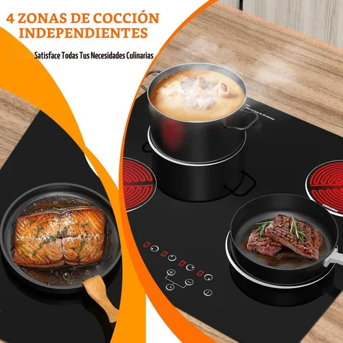 Miniatura 7 de Placa de cocina eléctrica de 4 quemadores, TOPWISH de 24 pulgadas, estufa eléctrica incorporada, placa de cocina radiante de 220-240v con bloqueo