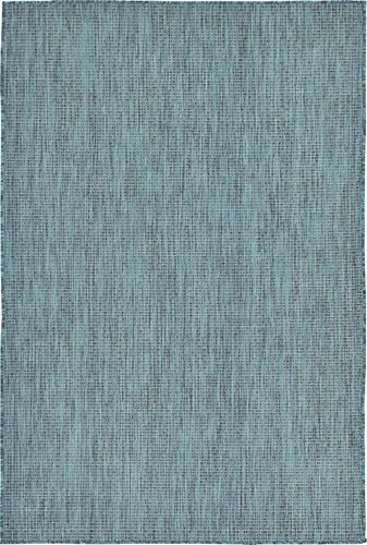 Miniatura 86 de Unique Loom Collection Alfombra de Área Plana Casual de Transición Sólida Jaspeada para Interiores/Exteriores (Pasillo 2' x 6' 1", Azul/Azul Marino)