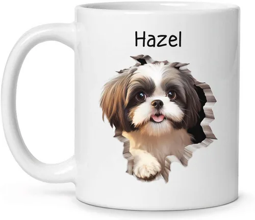 Miniatura 16 de Tazas de café con nombre personalizado único y emocionado Chihuahua rompió la pared, tazas de café personalizadas para perros, regalo para niños