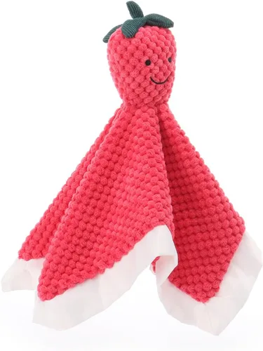 Miniatura 5 de Apricot Lamb Manta de seguridad de frutas rellenas de fresa, manta de personaje para guardería, manta de lujo para acurrucarse de felpa para bebé