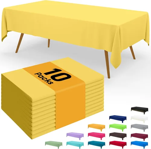 Miniatura 130 de Smiry - Juego de 6 manteles desechables, 54 x 78 pulgadas, manteles impermeables rectangulares para fiestas, cubierta de mesa de plástico