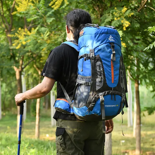 Miniatura 9 de Bseash - Mochila de 60 l para senderismo y campamento con cubierta contra la lluvia, mochila impermeable de gran capacidad para deportes al aire