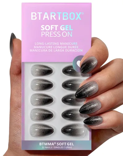 Miniatura 47 de BTArtbox Uñas Postizas Blancas Cortas a Presión - Uñas Postizas de Gel Suave en Forma de Almendra, Uñas Blancas con Pegamento para Uñas, Uñas