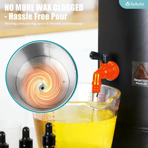 Miniatura 5 de TOAUTO Melter digital de cera de 12 libras para hacer velas, boquilla fácil de verter, olla de fusión de cera eléctrica grande, con panel de control