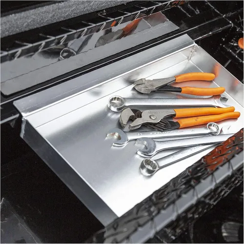 Miniatura 8 de UWS EC10312 Caja de herramientas de aluminio negro brillante de 63 pulgadas con pared gruesa, caja de herramientas para camiones delgada con tapa