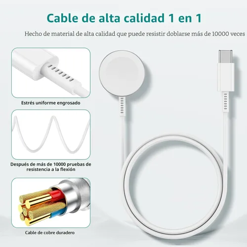 Miniatura 5 de Gyusity Cargador magnético para iWatch 1 en 1 a cable USB C de 3 pies