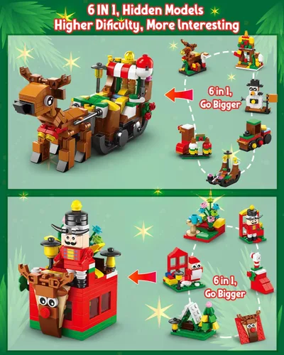 Miniatura 3 de COOLTUNE Calendario de Adviento 2023 para niños, 24 días de bloques de construcción de Navidad, juego de cuenta regresiva, sorpresa diaria, regalos