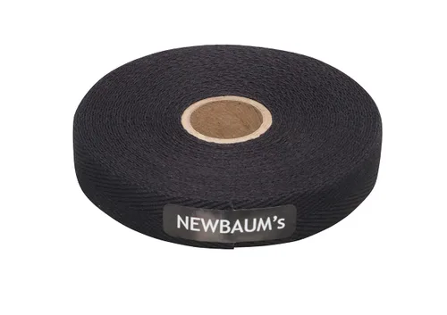 Cinta de Tela de Algodón Newbaum's, Rollo de 30 pies (Cinta de Agarre para Aro Lyra, Trapecio y Manillar de Bicicleta) (Negro)