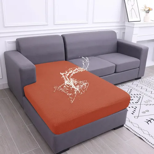 Miniatura 29 de hyha Fundas impermeables para cojines de sofá para mascotas, funda antideslizante para asiento de sofá para perros lavable, tela de jacquard Gris