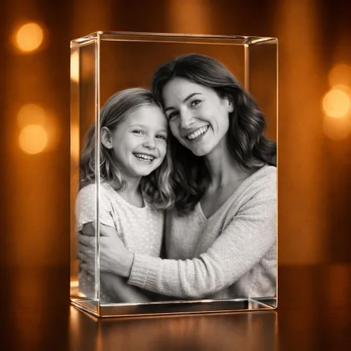 Miniatura 2 de Foto holográfica 3D personalizada grabada al aguafuerte dentro del cristal: cumpleaños, regalo de boda, conmemorativo, Día de la Madre, San