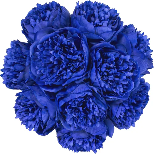 Miniatura 17 de U'Artlines 10 cabezas de peonías artificiales de seda, hojas y flores para decoración del hogar, oficina, bodas, fiestas, festivales y bares (negro)