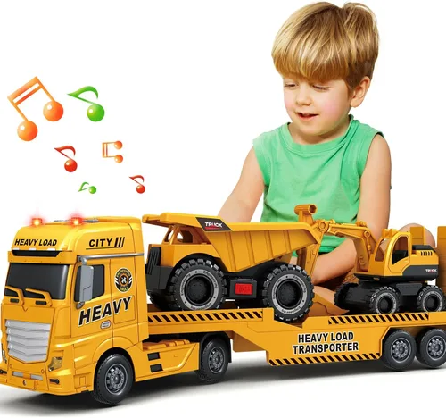 Miniatura 11 de Bstoyder - Juguetes para niños pequeños de 3, 4, 5, 6, 7 años, camión militar semi-escala de 63,5 cm con helicópteros y tanque, juguetes militares