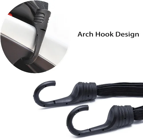 Miniatura 4 de Correa elástica para casco de motocicleta de 23.6 pulgadas, correa elástica retráctil de malla con 2 ganchos, cuerda elástica para equipaje