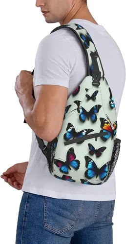 Miniatura 9 de Mariposa y violonchelo bolso bandolera bandolera bolsa de pecho ligero Sling Daypackstravel senderismo ciclismo para hombres mujeres