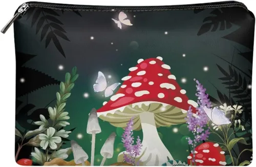 Miniatura 17 de Flashideas Bolsa de maquillaje portátil de cuero impermeable bolsa de cosméticos embrague maquillaje cepillo bolsa, Estampado De Mármol Azul 1