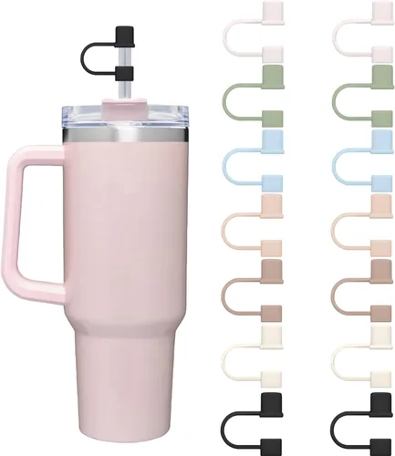 Miniatura 8 de 7 Piezas Tapas Protectoras de Pajilla para Copa Stanley, Simples de 10mm (0.4 pulgadas) Tapas de Pajilla de Silicona para Accesorios de Vaso Stanley