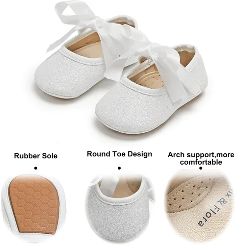 Miniatura 188 de Felix & Flora Zapatos de bebé de suela suave - Zapatos de bebé para caminar, mocasines, suela de goma, zapatos de cuna