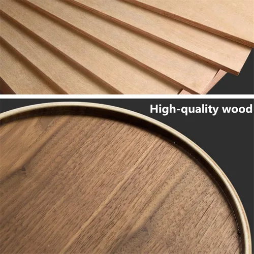 Miniatura 5 de Cubo de basura redondo apilable, de madera natural, para baños, cocinas, oficinas en casa (madera oscura)