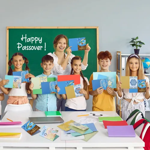 Miniatura 6 de 24 juegos de tarjetas de felicitación de Pascua con sobres, tarjetas de felicitación de Pascua, tarjetas de pesaj, regalos de vacaciones judías