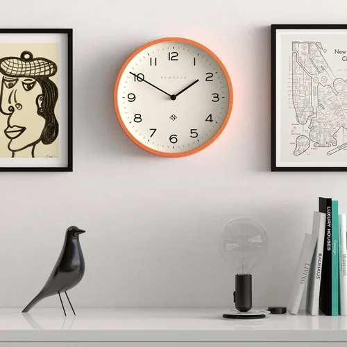 Miniatura 2 de NEWGATE Reloj de pared con número cuatro eco, reloj redondo moderno, 11.8 in, naranja, números fáciles de leer, ideal para cocina, sala de estar u
