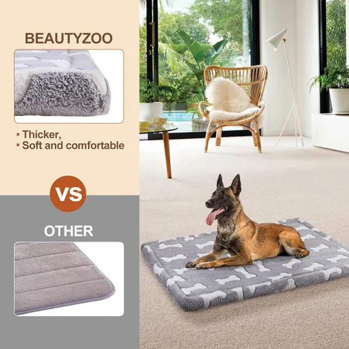 Miniatura 6 de BEAUTYZOO Tapete para cama de perro de 42 x 28 pulgadas, lavable para perros de tamaño XL, antideslizante para jaula de mascotas, tapete rectangular