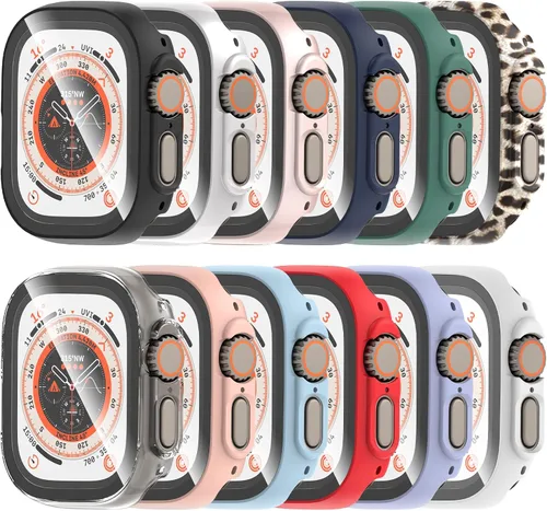 Miniatura 9 de Paquete de 12 fundas compatibles con Apple Watch de 1.575 pulgadas SE 3 SE 2 Series 6 5 4 SE con protector de pantalla de vidrio templado