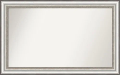 Miniatura 392 de Amanti Art Espejo de baño plateado para sobre el fregadero, 26 x 26 pulgadas, espejo cuadrado de plata antigua, marco de madera tradicional mediano