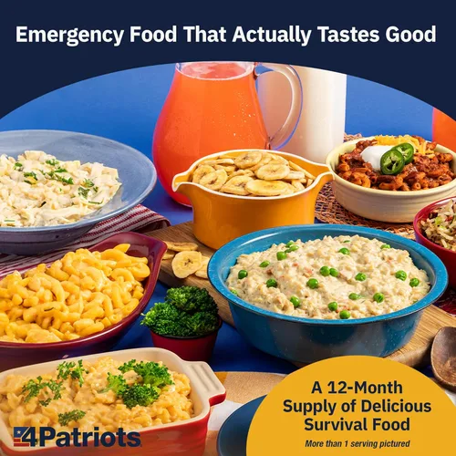 Miniatura 6 de 4Patriots Kit de Alimentos para Supervivencia de 1 Año: Suministro de Alimentos de Emergencia Diseñado para Durar 25 Años, 2,752 Porciones