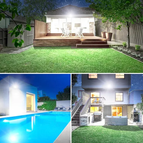 Miniatura 8 de Onforu Paquete de 2 luces LED de inundación para exteriores, equivalente a 500 W, 4500 lúmenes, luz de seguridad súper brillante, luz de día de 6000