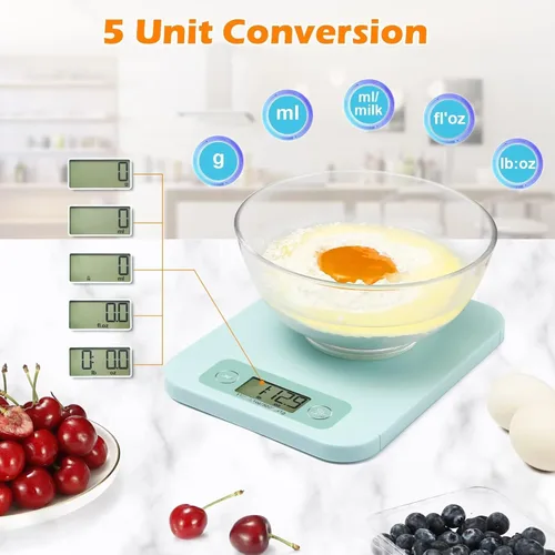 Miniatura 4 de URAMAZ Báscula de alimentos con calculadora nutricional, báscula digital de alimentos para báscula de cocina gramos y onzas, báscula inteligente