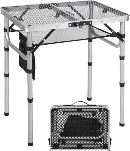 Miniatura 10 de RedSwing Mesa plegable para parrilla, mesa de aluminio ligera de altura ajustable con escritorio de malla y bolsa de malla para acampar al aire Negro