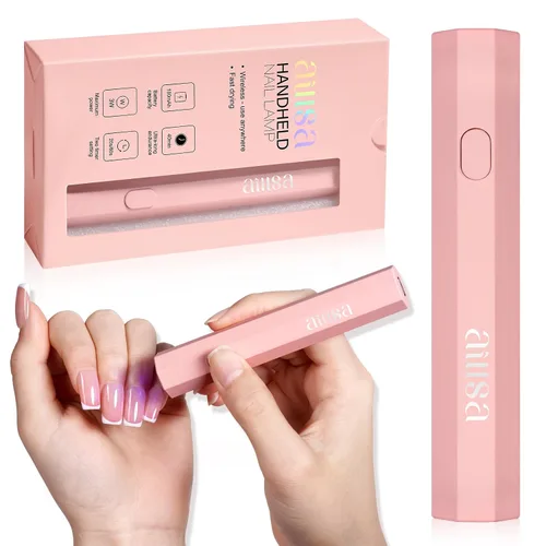Miniatura 11 de AILLSA Mini luz UV para uñas, lámpara LED de mano para uñas, pequeña lámpara de uñas de gel, portátil, de secado rápido, inalámbrica para regalo